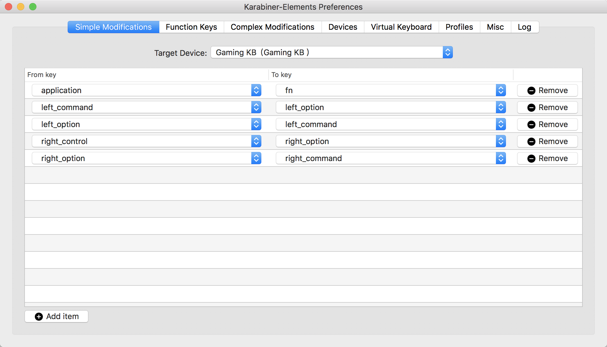 karabiner elements shortcut